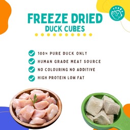 Freeze Dried Duck Cubes